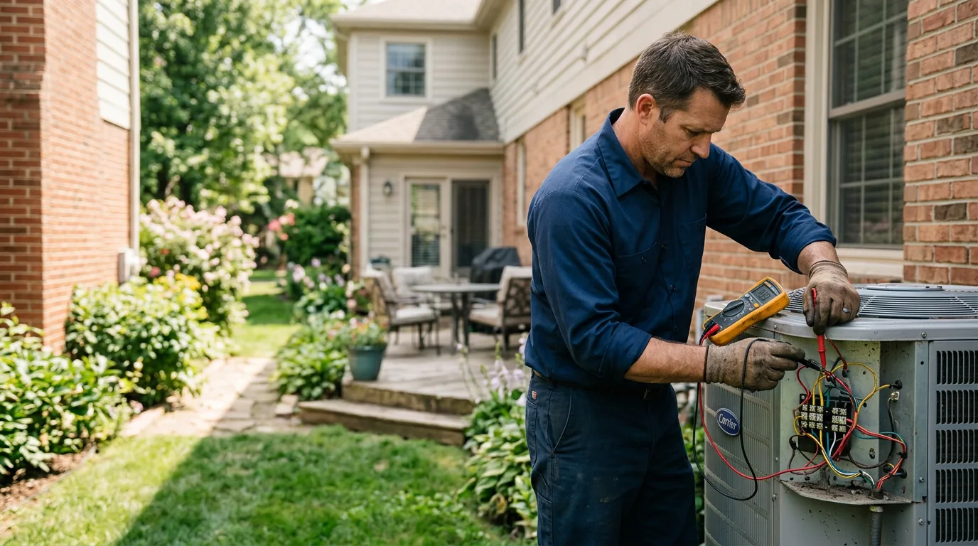 HVAC technician working near Clear Lake, WI